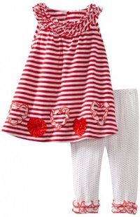 Bonnie Jean Girls 2-6X Stripe Legging Set, Red, 4T Bonnie Jean Girls 2-6X Stripe Legging Set, Red, 4T