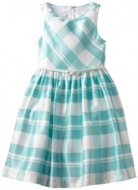 Bonnie Jean Girls 7-16 Aqua Shantung Plaid Dress Bonnie Jean Girls 7-16 Aqua Shantung Plaid Dress