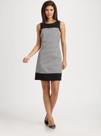 A striped sensation with solid trim that offers a chic-yet-easygoing look.Round neckSleevelessFrench dartsSlash pocketsSolid trimBack zipperFully linedAbout 19 from natural waistPolyesterImportedDry clean Model shown is 5'9½ (176cm) wearing US size 4. A striped sensation with solid trim that offers a chic-yet-easygoing look.Round neckSleevelessFrench dartsSlash pocketsSolid trimBack zipperFully linedAbout 19 from natural waistPolyesterImportedDry clean Model shown is 5'9½ (176cm) wearing US size 4.