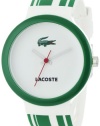 Lacoste GOA White Dial Green and White Polyurethane Strap Unisex Watch 2010538