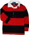 Ralph Lauren Toddler Boy's Long Sleeve Striped Rugby, RL Red, 6