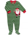 Baby, it's cold outside. Keep him bundled and warm in this fun, festive striped Santa footed coverall from Carter's.