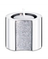 The Ambiray candle holder from Swarovski presents sleek, stainless steel heightened with dozens of tiny faceted clear crystals, creating a home accent that truly radiates glamour and sophistication.