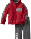 Calvin Klein Boys 2-7 Hooded Fleece Jacket Pant Set, Gray, 4T