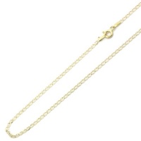 14K Two-Tone Gold 2mm Gucci Flat Mariner Link Chain Necklace 18 W/ Spring-Ring 14K Two-Tone Gold 2mm Gucci Flat Mariner Link Chain Necklace 18 W/ Spring-Ring
