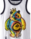 LRG - Kids Boys 2-7 Little Tie Dye Panda Tank Top Tee, White, 5