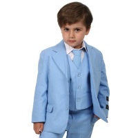Boys Cotton/Linen Sky Blue Summer Suit From Baby to Teen Boys Cotton/Linen Sky Blue Summer Suit From Baby to Teen