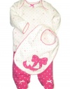 Little Me Baby-Girls Newborn Sweet Bow Lap Shoulder Set, Pink Print, 3 Months