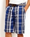 These plaid shorts from Nautica will anchor your look in preppy summer style.