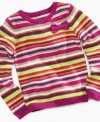 Put your brightest light in a bright, striped pullover from So Jenni with its own three-dimensional bow.