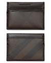 Add a touch of classic Burberry style with this handsome ID card holder patterned with the iconic signature check.