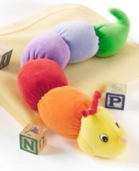 Super cuddly soft and colorful inchworm is a fun rattle toy. Measures 15. Super cuddly soft and colorful inchworm is a fun rattle toy. Measures 15.
