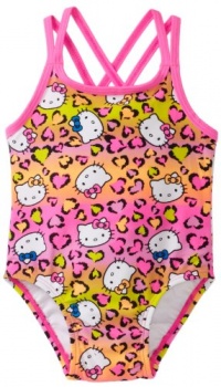 Hello Kitty Baby-girls Infant Animal Print One Piece Swimsuit, Hot Pink, 12 Months Hello Kitty Baby-girls Infant Animal Print One Piece Swimsuit, Hot Pink, 12 Months
