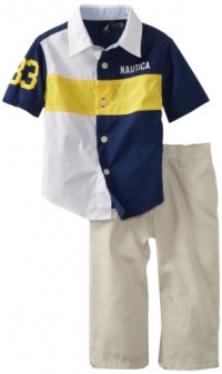 Nautica Sportswear Kids Baby-boys Infant Short Sleeve Woven Shirt with Pant, Pilot Navy, 18 Months Nautica Sportswear Kids Baby-boys Infant Short Sleeve Woven Shirt with Pant, Pilot Navy, 18 Months