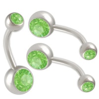 14g 14 gauge (1.6mm), 1/2 inches 12mm long - surgical steel belly button rings bulk set earrings ear ball Peridot Swarovski Crystal Jeweled Navel bars lot AQBF - Pierced jewellery Body Piercing Jewelry- Set of 3 14g 14 gauge (1.6mm), 1/2 inches 12mm long - surgical steel belly button rings bulk set earrings ear ball Peridot Swarovski Crystal Jeweled Navel bars lot AQBF - Pierced jewellery Body Piercing Jewelry- Set of 3