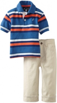 Nautica Sportswear Kids Baby-boys Infant Short Sleeve Striped Polo with Pant, Blue, 12 Months Nautica Sportswear Kids Baby-boys Infant Short Sleeve Striped Polo with Pant, Blue, 12 Months