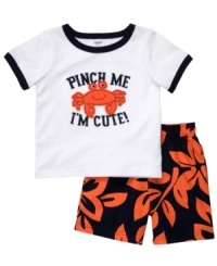 The only thing crabby will be his t-shirt! He'll definitely get a lot of sweet squeezes in this fun, comfy t-shirt and short set from Carter's. The only thing crabby will be his t-shirt! He'll definitely get a lot of sweet squeezes in this fun, comfy t-shirt and short set from Carter's.