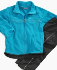 Pump him up for playtime with this comfy track jacket and pants set from Kenneth Cole.