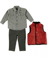 Kenneth Cole Baby-boys Infant Vest with Shirt and Jean, Red, 24 Months Kenneth Cole Baby-boys Infant Vest with Shirt and Jean, Red, 24 Months