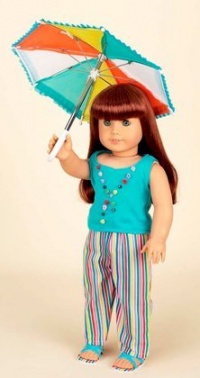 Aqua Stripe Loungewear. Complete Outfit with Sandals. Fits 18 Dolls like American Girl® Aqua Stripe Loungewear. Complete Outfit with Sandals. Fits 18 Dolls like American Girl®