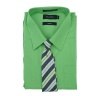 Nautica Boy's Poplin Dress Shirt with Tie Green Gage 18 Regular