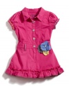 GUESS Poplin Dress with Corsage, DEEP PINK (24M)