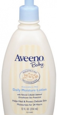 Aveeno Baby Daily Moisture Lotion, Fragrance Free, 12 Ounce (Pack of 2) Aveeno Baby Daily Moisture Lotion, Fragrance Free, 12 Ounce (Pack of 2)
