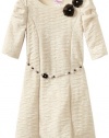 Bloome Girls 7-16 Knit Dress with Belt, Ivory, 16