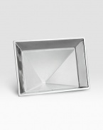 A sophisticated and dynamic display for a favorite photograph, handcrafted with flared edges from alloy metal in a pyramid silhouette tipped on its side. Wipe clean ImportedDIMENSION INFORMATION4 X 6 (6 X 8 overall)5 X 7 (7 X 9 overall)