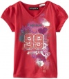 Baby Phat - Kids Girls 2-6X Print Tee with Foil Spray, Pink, 3T