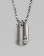 A singular look for today's man, designed with a sterling silver dogtag pendant on a box-chain necklace. From the Royal Cord Collection Sterling silver Chain length, about 22 Lobster clasp Imported 