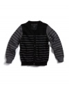 GUESS Kids Boys Big Boy Colorblock Stripe Cardigan, STRIPE (12/14)