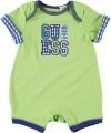 Guess Gingham Guy Romper (Sizes 0M - 9M) - lime, 6 - 9 months