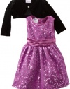Blueberi Boulevard Baby Girls Infant Special Occasion Sequin Dress, Purple, 12 Months