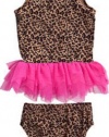 Flapdoodles Girls 4-6x Leopard Print 2 Piece Swimsuit (4)