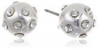 Kenneth Cole New York Metal Boost Silver Pave Bead Stud Earrings Kenneth Cole New York Metal Boost Silver Pave Bead Stud Earrings