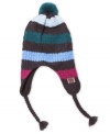 Adorable Andean style to keep her warm when she's adventuring with this Peruvian hat from Levi's.