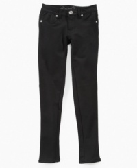 Skinny style with stretchy comfort that will give her room to move, these pants from Request are a perfect match for her. Skinny style with stretchy comfort that will give her room to move, these pants from Request are a perfect match for her.