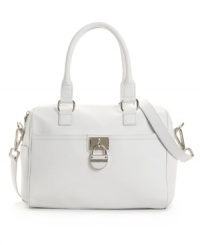 A stunning satchel crafted from rich, smooth leather. This gorgeous design by Calvin Klein adds the perfect amount of posh to your work or weekend style. A stunning satchel crafted from rich, smooth leather. This gorgeous design by Calvin Klein adds the perfect amount of posh to your work or weekend style.