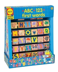 Turn to learn your ABC's and 123's! Thirty-six solid wooden tiles also feature first words. Turn to learn your ABC's and 123's! Thirty-six solid wooden tiles also feature first words.