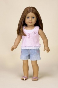 Pink and White Tank Tops and Sequined Shorts. Complete Outfit with Sandals. Fits 18 Dolls Like American Girl® Pink and White Tank Tops and Sequined Shorts. Complete Outfit with Sandals. Fits 18 Dolls Like American Girl®
