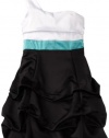 Ruby Rox Girls 7-16 One Shoulder Pick-Up Colorblock, Black/White, 10