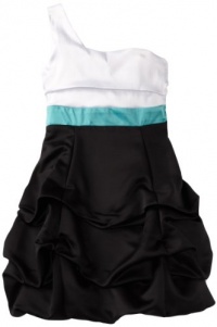 Ruby Rox Girls 7-16 One Shoulder Pick-Up Colorblock, Black/White, 12 Ruby Rox Girls 7-16 One Shoulder Pick-Up Colorblock, Black/White, 12