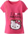 Hello Kitty Girls 2-6X Purse Graphic Tee, Fush Purp, 5