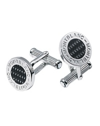 Montblanc offers the height of luxury with these handsome platinum-plated cufflinks, featuring a smaller round shape and a black carbon inlay for a touch of contrast. Montblanc offers the height of luxury with these handsome platinum-plated cufflinks, featuring a smaller round shape and a black carbon inlay for a touch of contrast.