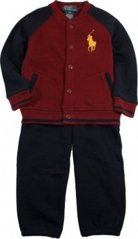 Polo Ralph Lauren Infant Boy's Big Pony Fleece Hook-Up Set (12 Month, Burgundy) Polo Ralph Lauren Infant Boy's Big Pony Fleece Hook-Up Set (12 Month, Burgundy)