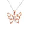 DiAura Rose-Gold Plated Sterling Silver Diamond-Accent Butterfly Pendant Necklace, 18