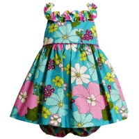 Size-24M BNJ-9379M 2-Piece AQUA-BLUE PINK MULTI 'Island Floral' PRINT RUFFLE NECKLINE Spring Summer Party Dress,M19379 Bonnie Jean BABY/INFANT Size-24M BNJ-9379M 2-Piece AQUA-BLUE PINK MULTI 'Island Floral' PRINT RUFFLE NECKLINE Spring Summer Party Dress,M19379 Bonnie Jean BABY/INFANT