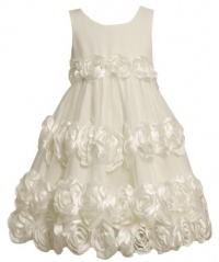Size-6, Ivory, BNJ-8016R, Ivory Bonaz Rosette Waistline Mesh Overlay Dress,Bonnie Jean Little Girls Party Dress Size-6, Ivory, BNJ-8016R, Ivory Bonaz Rosette Waistline Mesh Overlay Dress,Bonnie Jean Little Girls Party Dress
