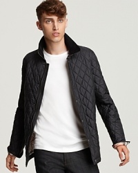 Classic quilting adds timeless style to the quilted Burberry Roden jacket. Classic quilting adds timeless style to the quilted Burberry Roden jacket.